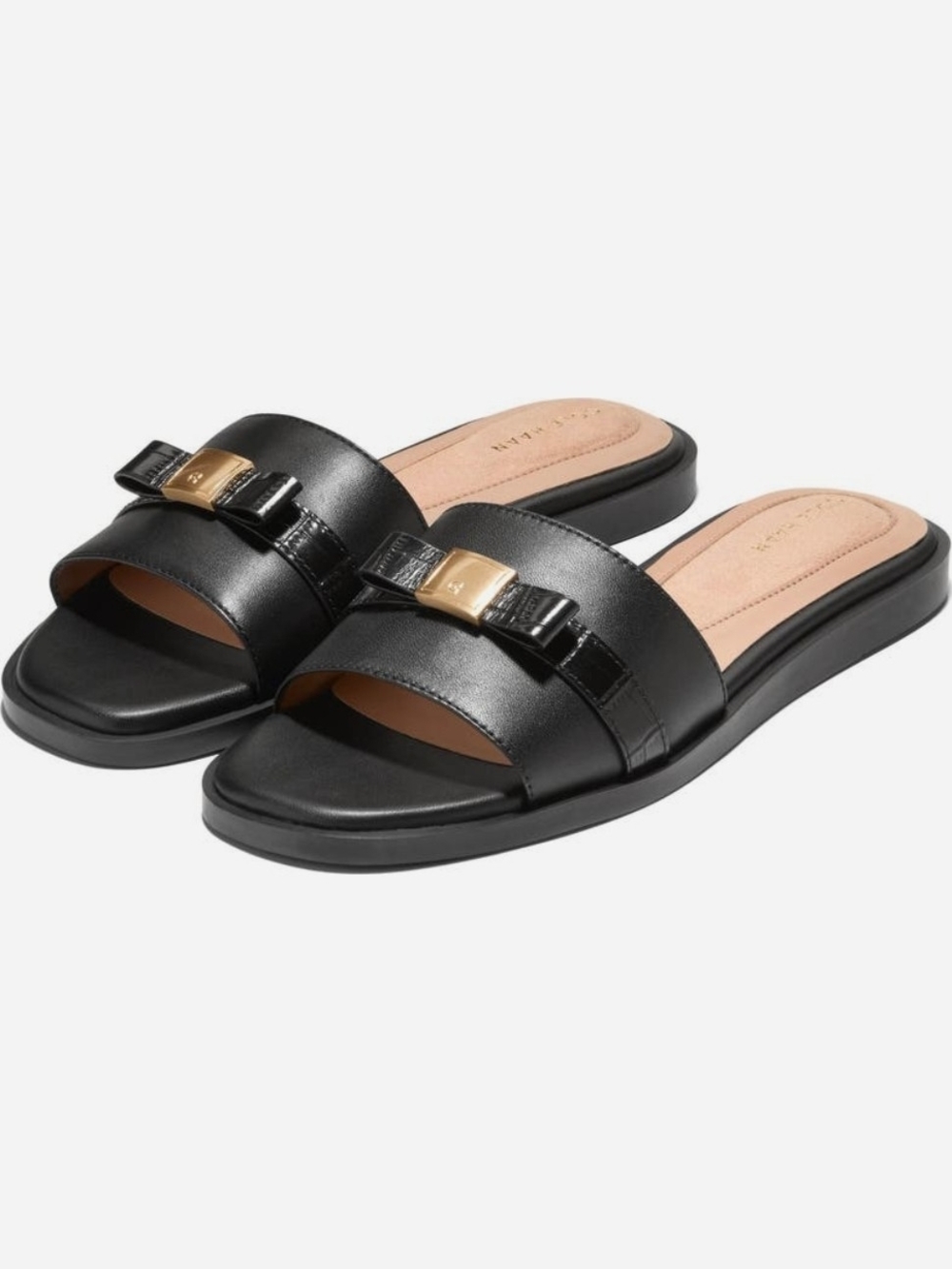 Black Bow Slide Sandals